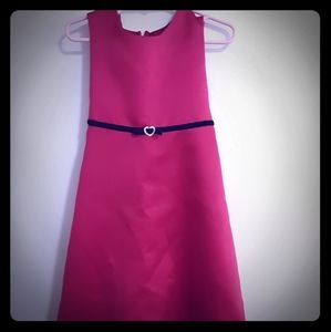 Red Girls dress with black belt